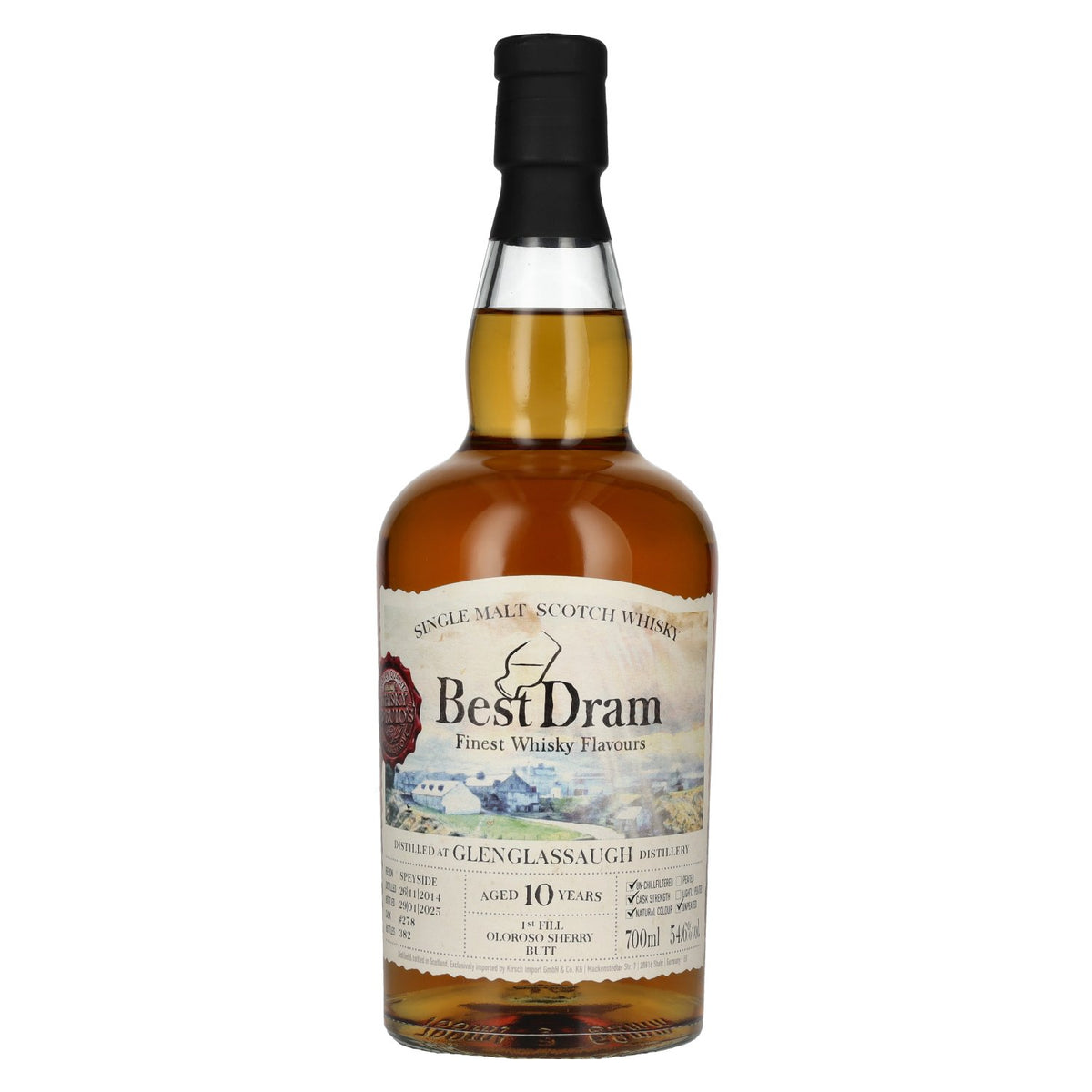Best Dram 10 Years Old Glenglassaugh 1st Fill Oloroso Sherry Butt Single Malt #278 2014 54.6% vol. 0.7l