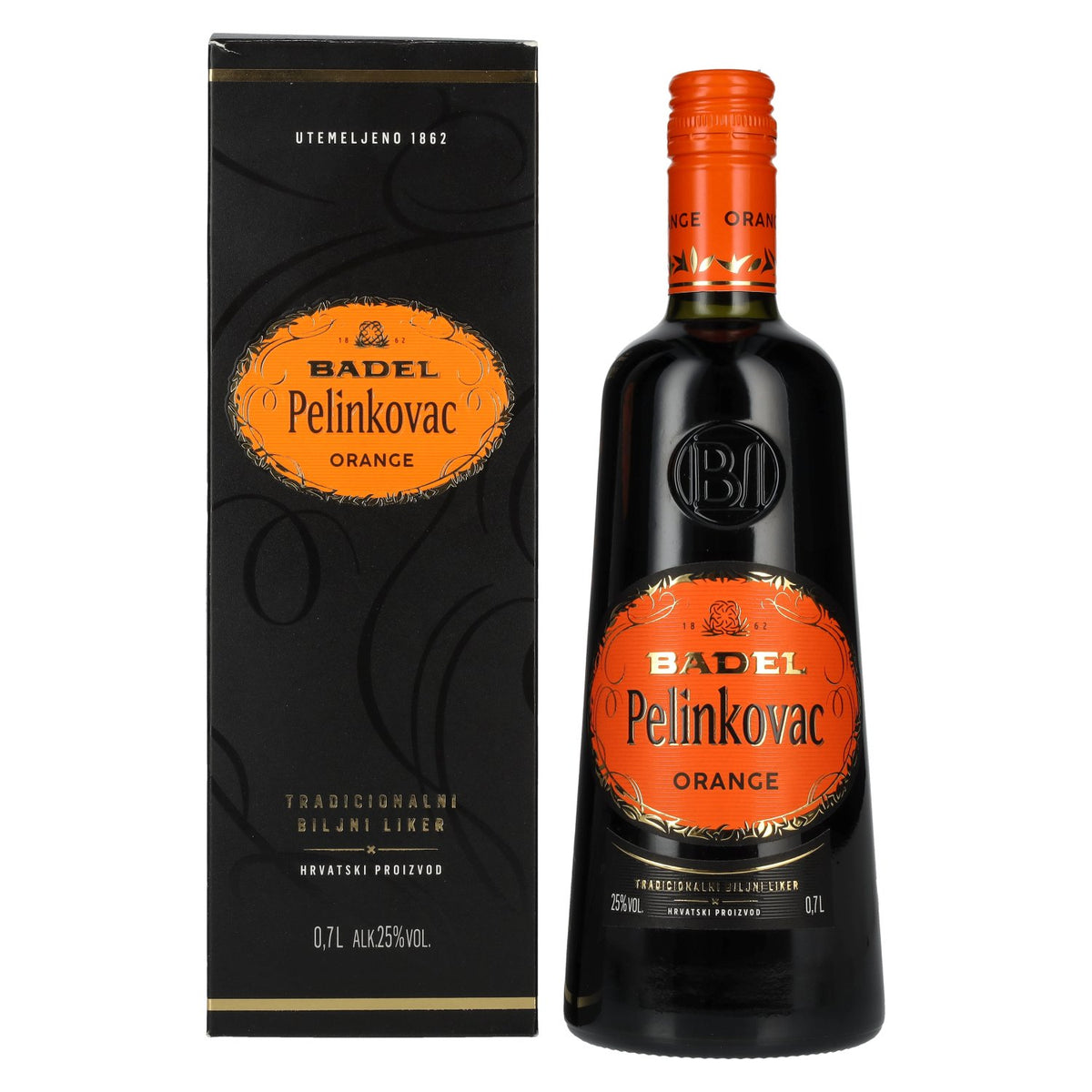 Badel Pelinkovac ORANGE 25% ABV 0.7l in a gift box