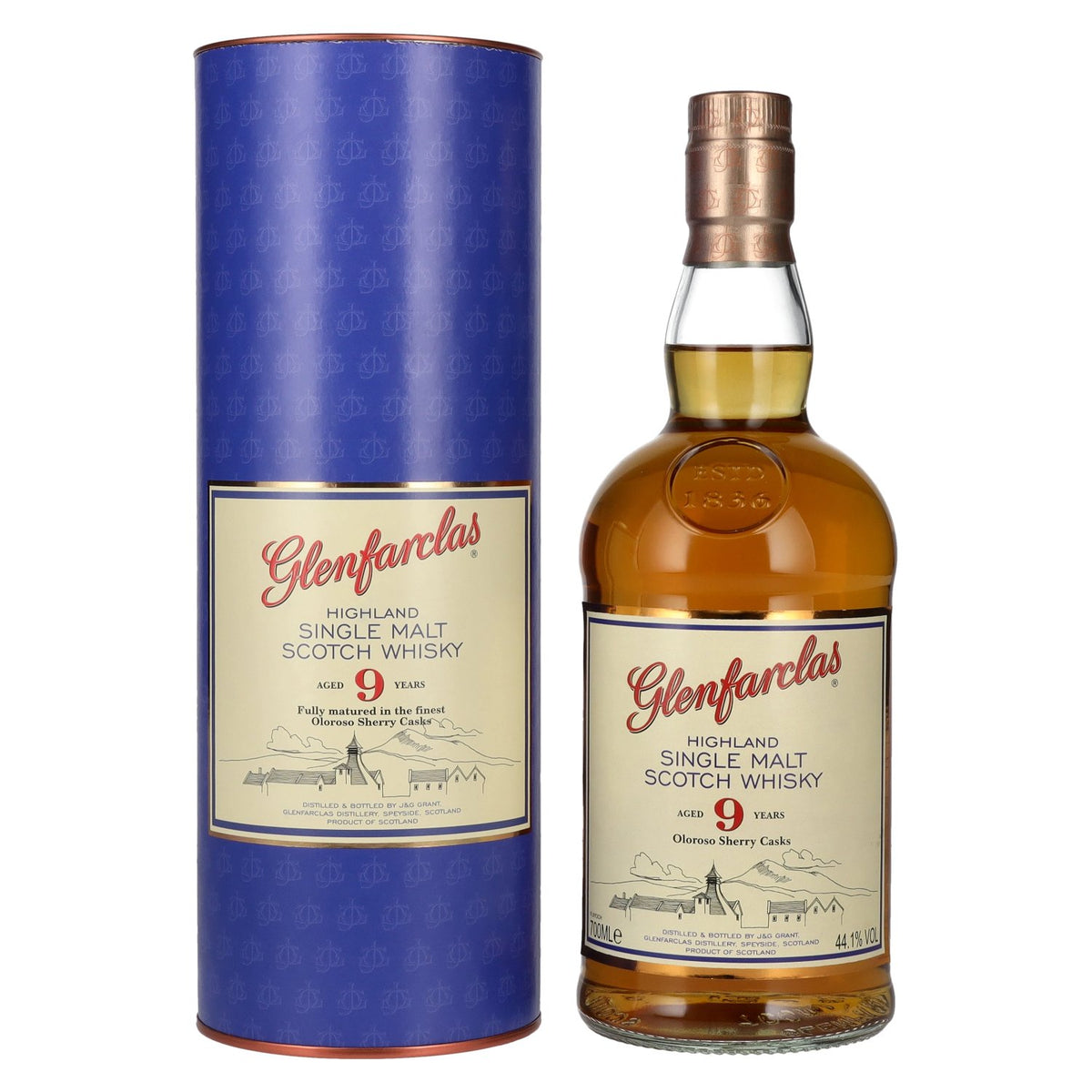Glenfarclas 9 Years Old Oloroso Sherry Casks Highland Single Malt 44.1% Vol. 0.7l in Gift Box