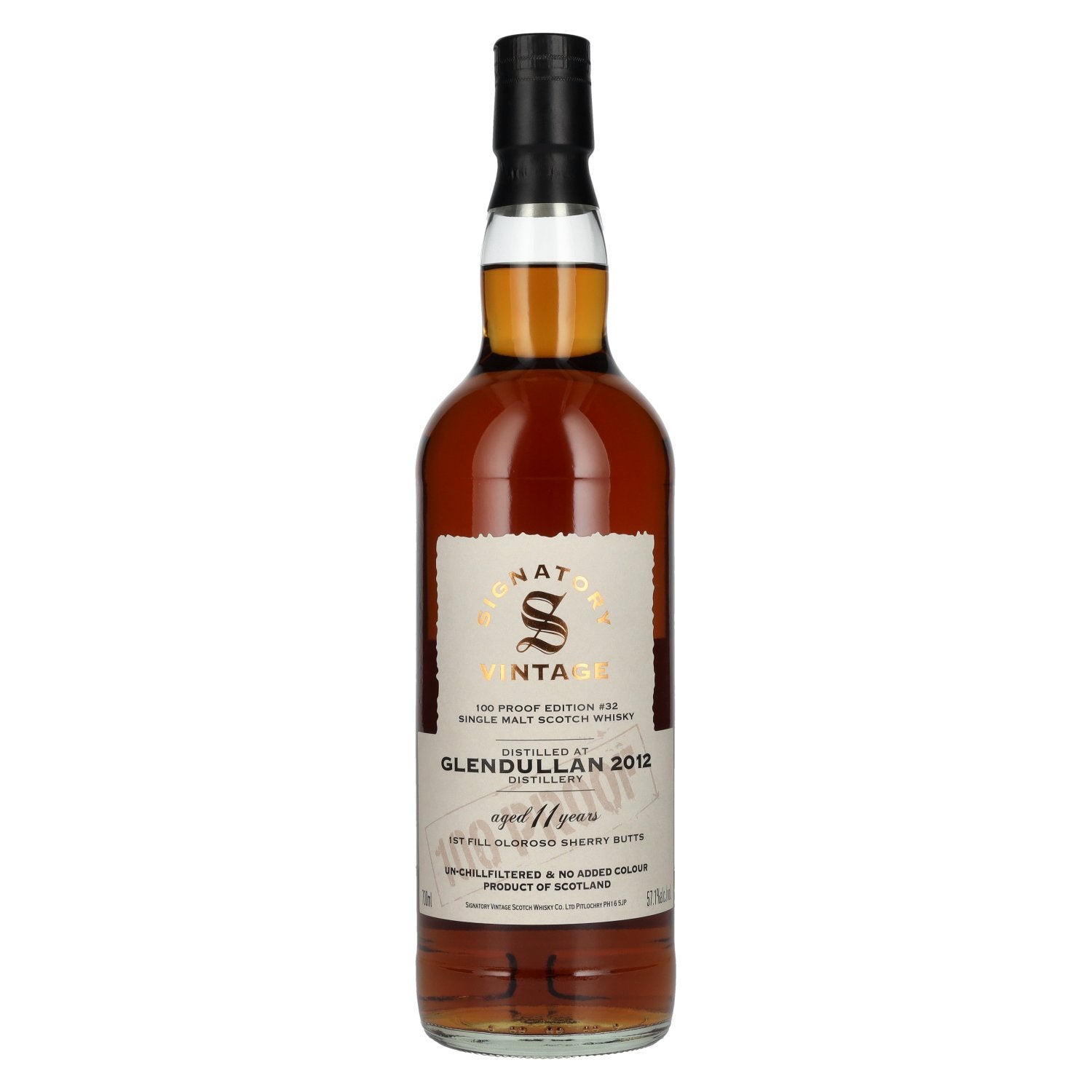 Signatory Vintage 100 Proof Edition GLENDULLAN 11 Years Old Single Malt #32 2012 57.1% Vol. 0.7l