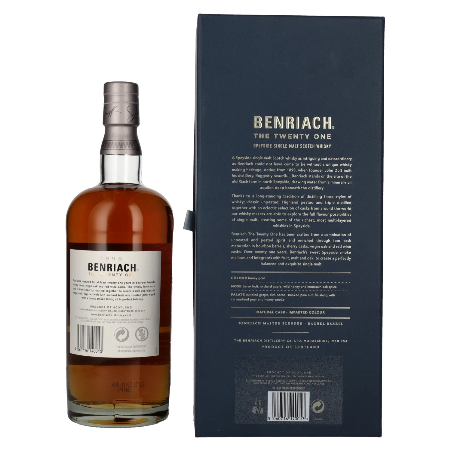The BenRiach 21 Years Old Four-Cask Maturation 46% Vol. 0.7l in Gift Box