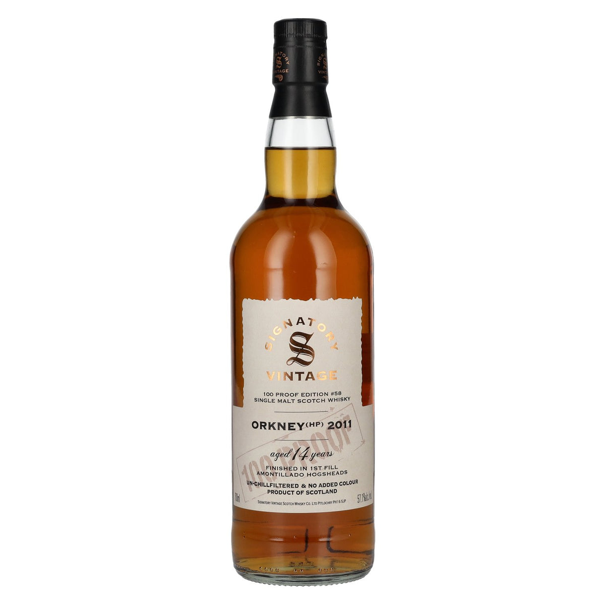 Signatory Vintage 100 Proof Edition ORKNEY (HP) 14 Years Old Amontillado Cask #58 2011 57.1% Vol. 0.7l