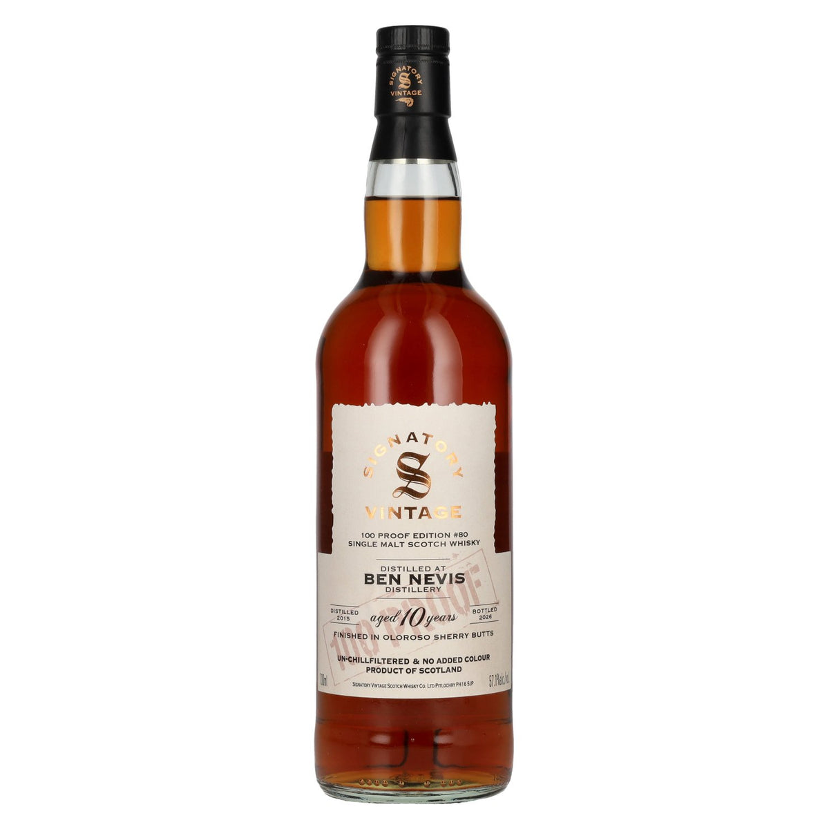 Signatory Vintage 100 Proof Edition BEN NEVIS 10 Years Old Single Malt #80 2015 57,1% Vol. 0,7l