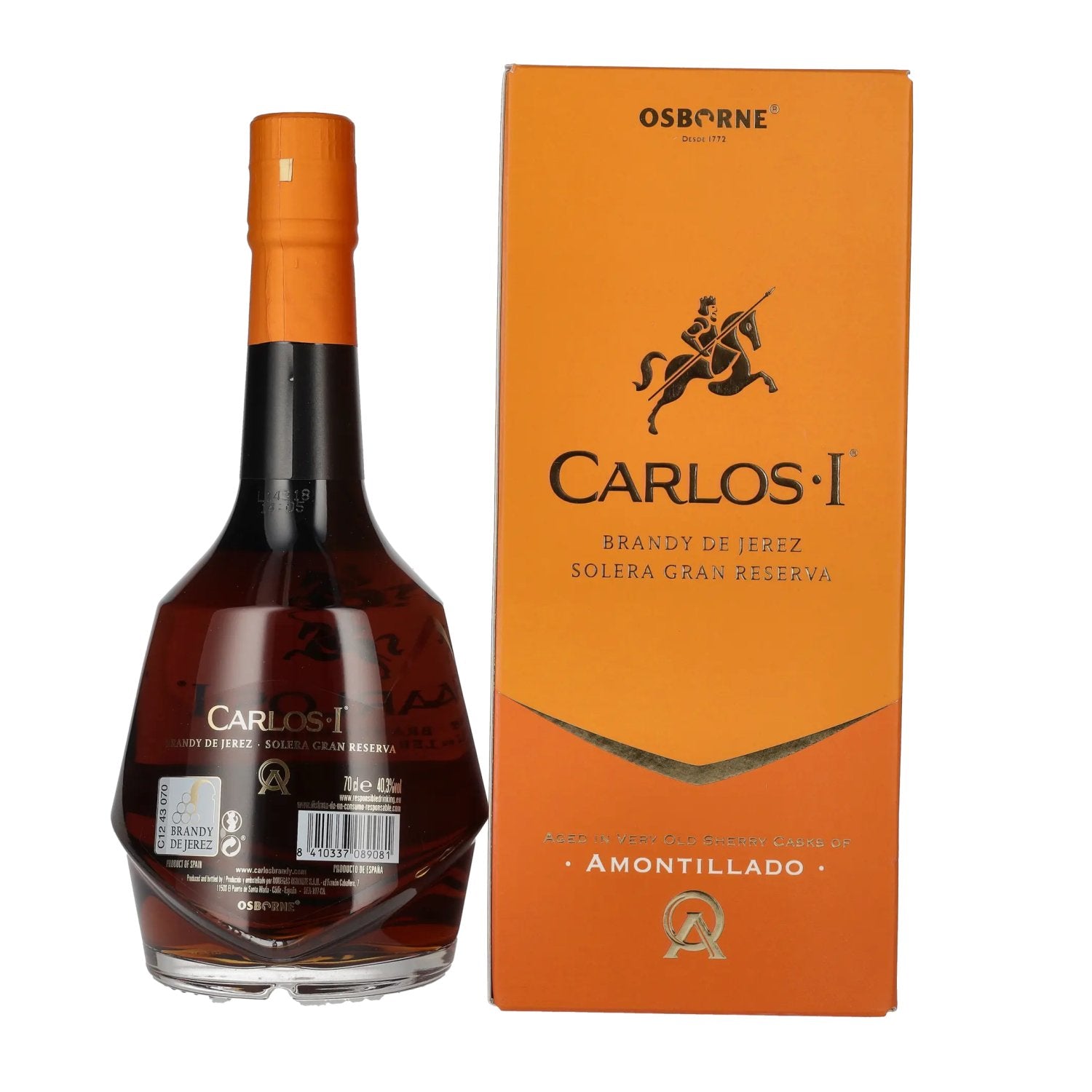 Carlos I Solera Gran Reserva AMONTILLADO Brandy de Jerez 40.3% Vol. 0.7l in Gift Box