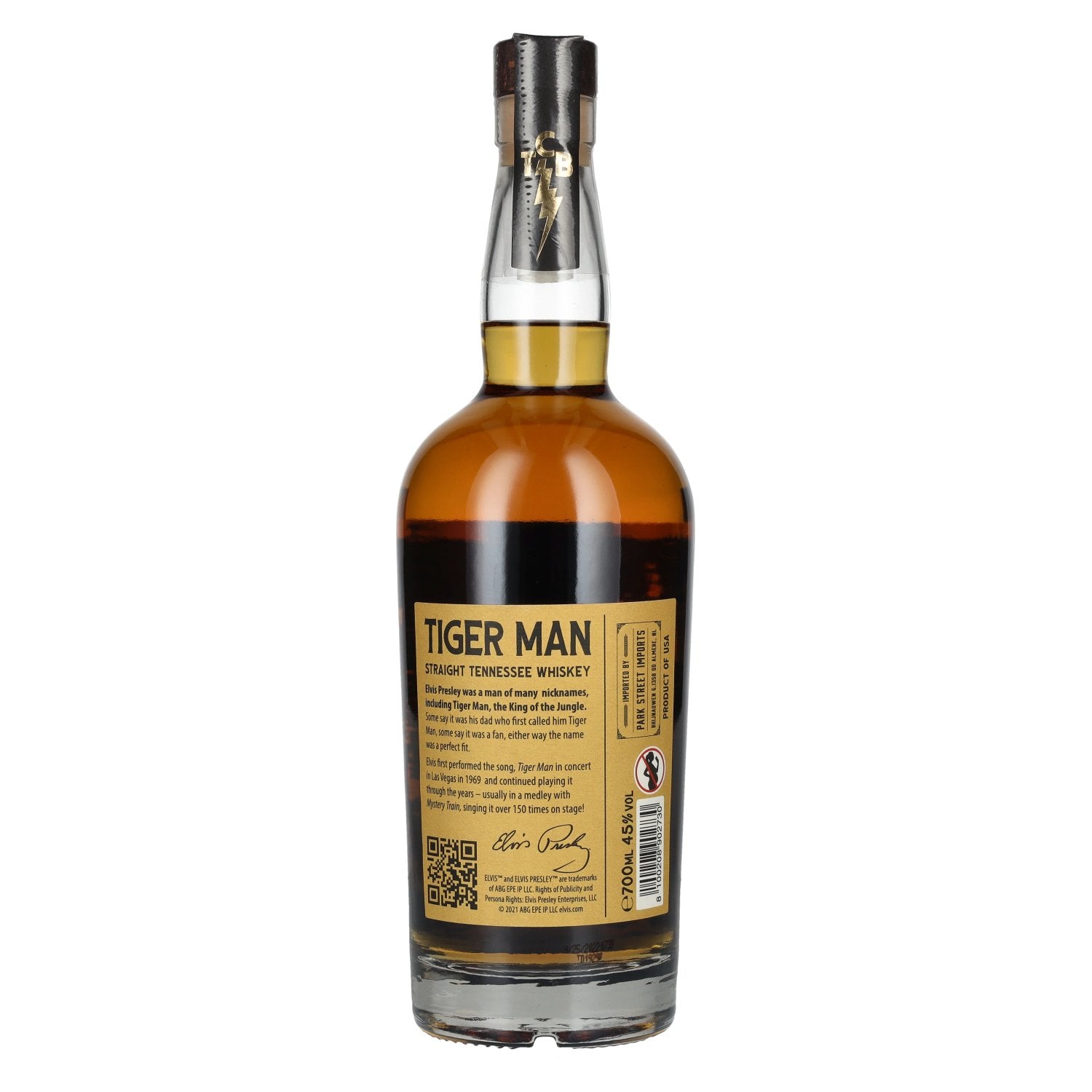 Elvis TIGER MAN Straight Tennessee Whiskey 45% Vol. 0,7l
