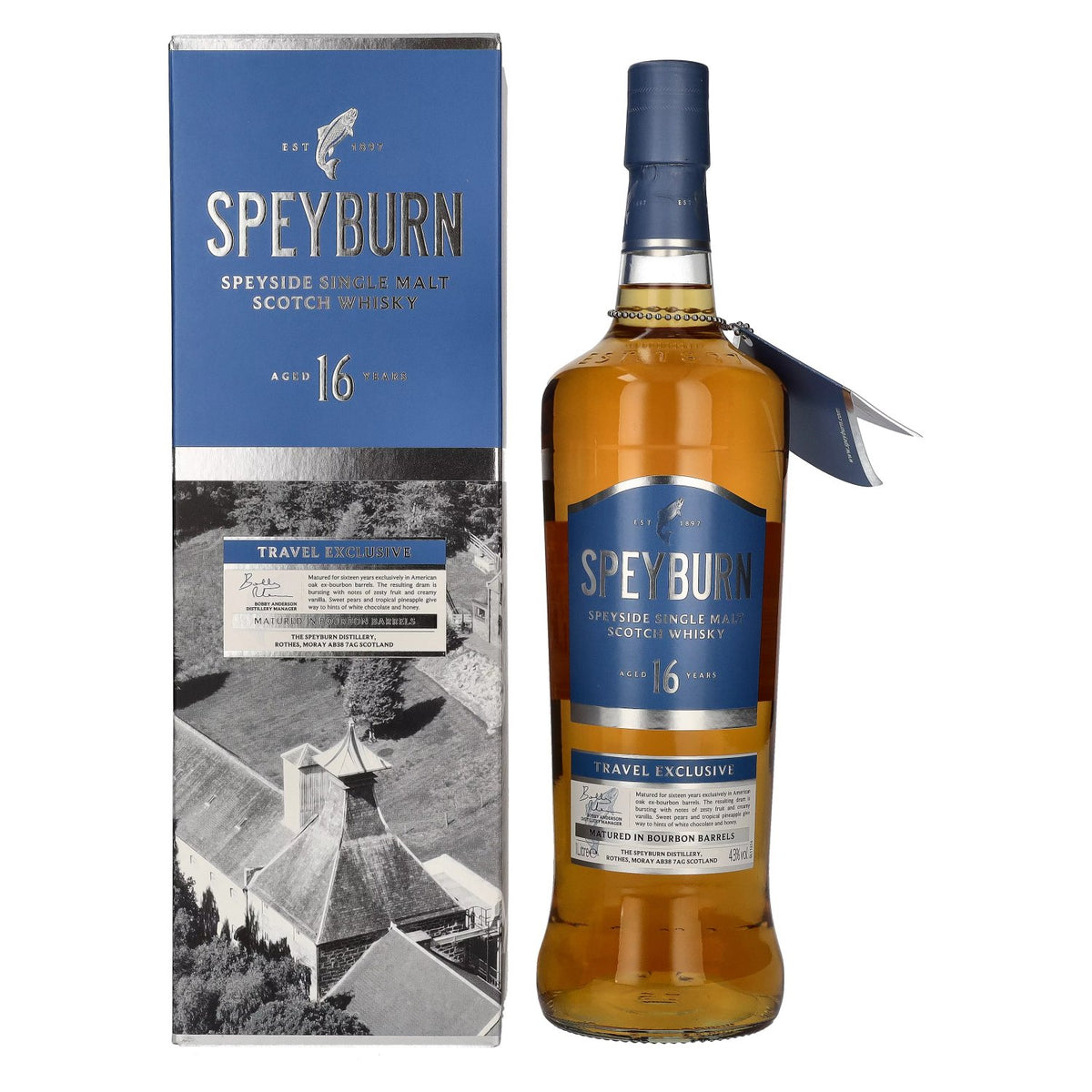 Speyburn 16 Years Old Speyside Single Malt TRAVEL EXCLUSIVE 43% Vol. 1l in Gift Box