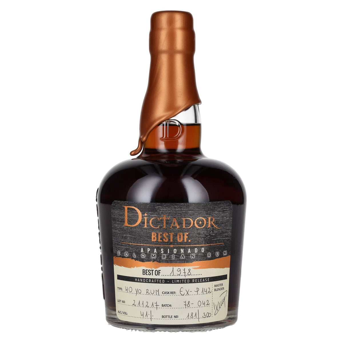Dictador BEST OF 1978 APASIONADO Colombian Rum 40YO/211217/EX-P142 41% Vol. 0.7l