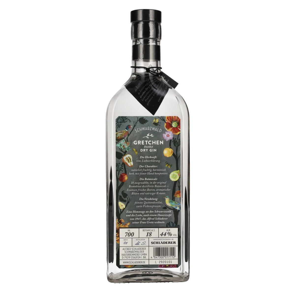 Gretchen Schwarzwald Distilled Dry Gin 44% ABV 0.7l