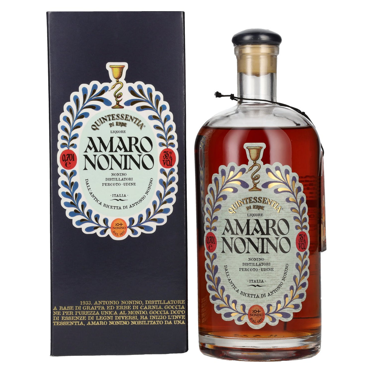 Amaro Nonino Quintessentia Di Erbe Liquore 35% Vol. 0,7l in Geschenkbox