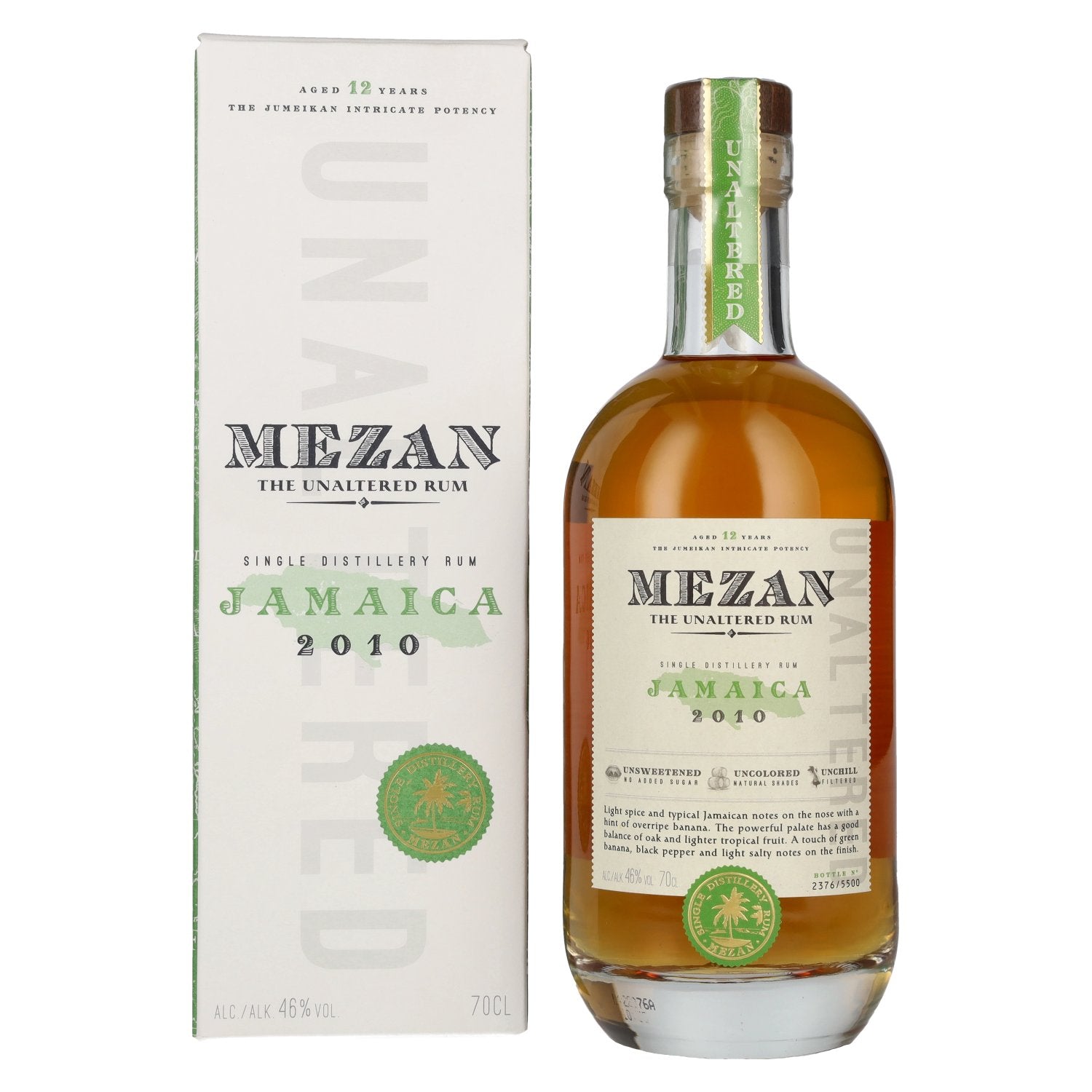 Mezan The Unaltered Rum Jamaica 2010 46% Vol. 0.7l in Gift Box