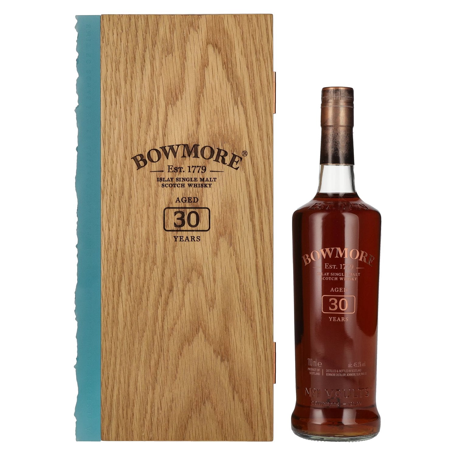 Bowmore 30 Years Old Islay Single Malt 45.3% Vol. 0.7l in wooden box