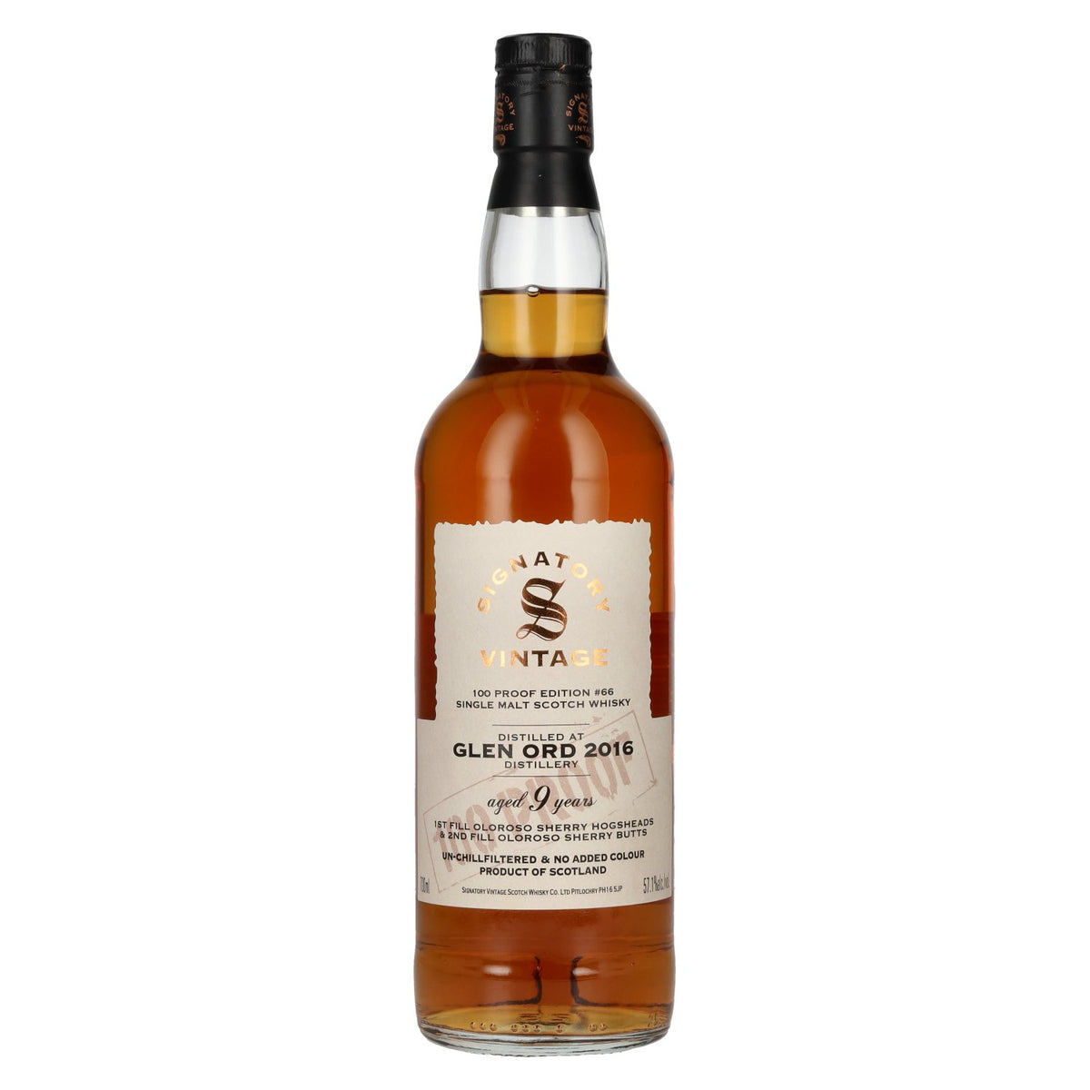 Signatory Vintage 100 Proof Edition GLEN ORD 9 Years Old Single Malt #66 2016 57.1% Vol. 0.7L