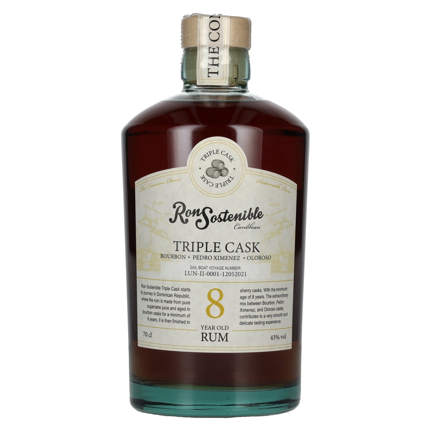 Ron Sostenible 8 Years Old Triple Cask Rum 43% Vol. 0.7l