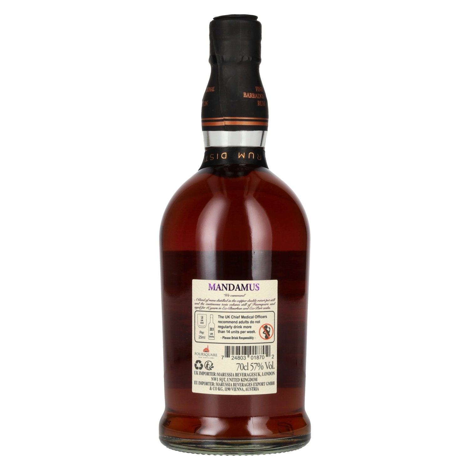Foursquare 16 Years Old MANDAMUS Single Blended Rum 57% Vol. 0.7l