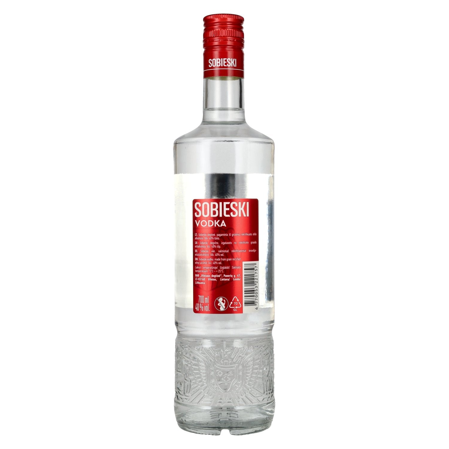 Sobieski 100% Pure Grain Vodka 40% Vol. 0.7l