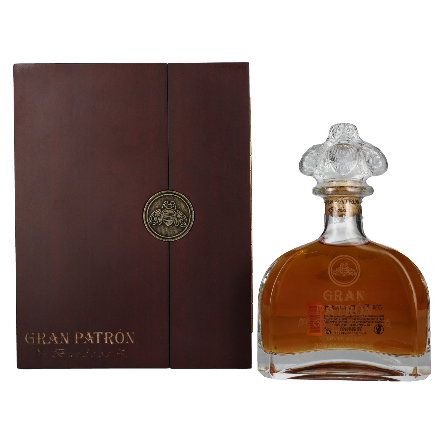Gran Patrón Tequila BURDEOS Añejo 100% Agave 40% Vol. 0.7l in wooden box