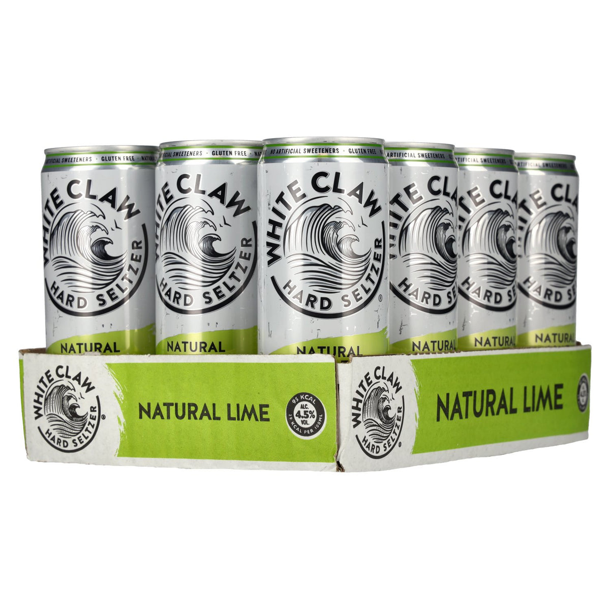 White Claw Hard Seltzer Natural Lime 4.5% ABV 12 x 0.33l tins (deposit required)