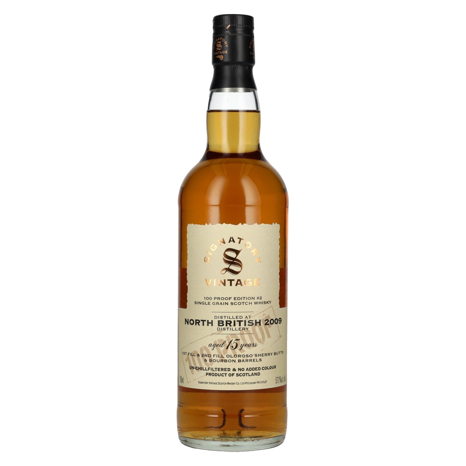 Signatory Vintage 100 Proof Edition NORTH BRITISH 15 Years Old Single Grain #2 2009 57.1% Vol. 0.7l