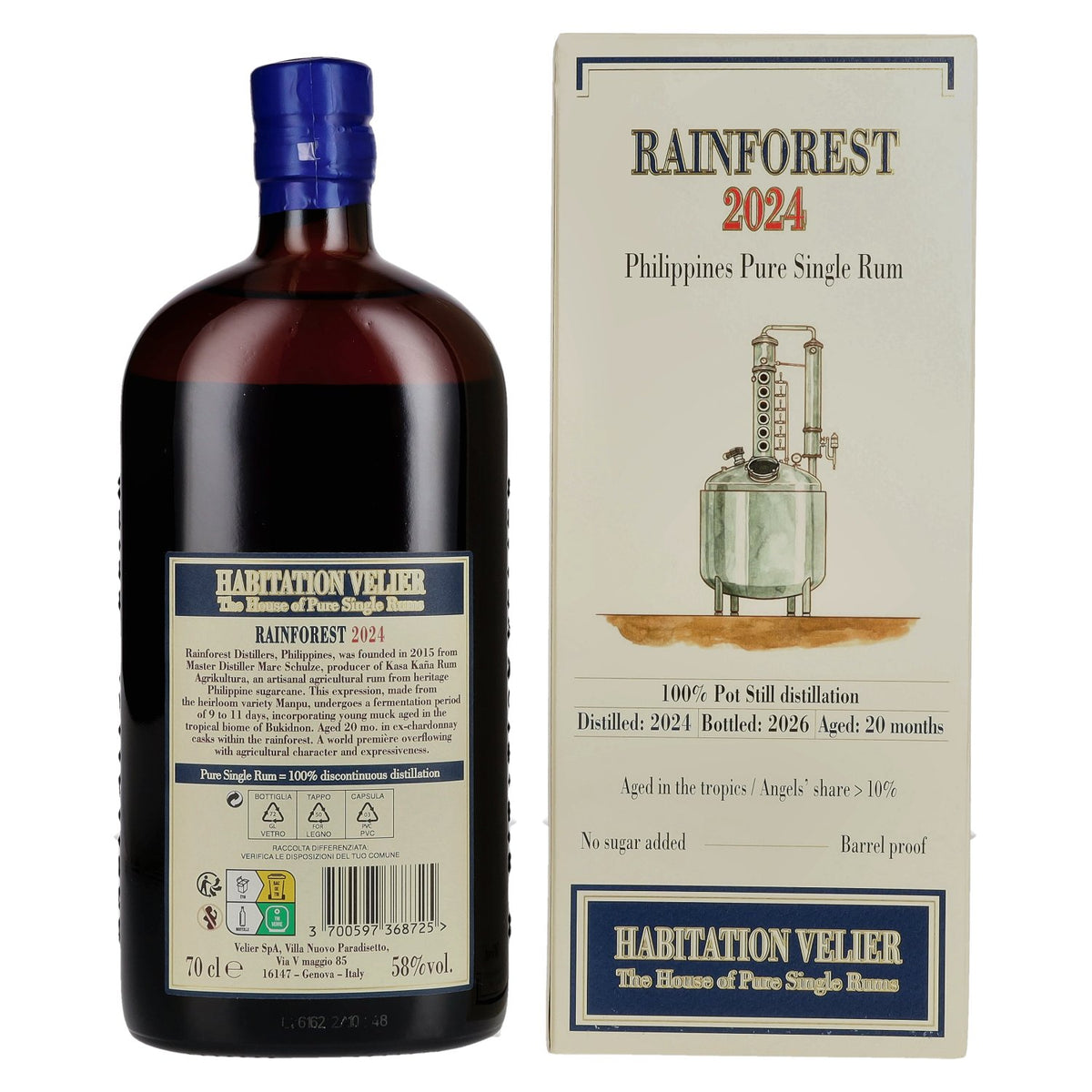 Habitation Velier RAINFOREST Philippines Pure Single Rum 2024, 58% vol., 0.7 l, in a gift box