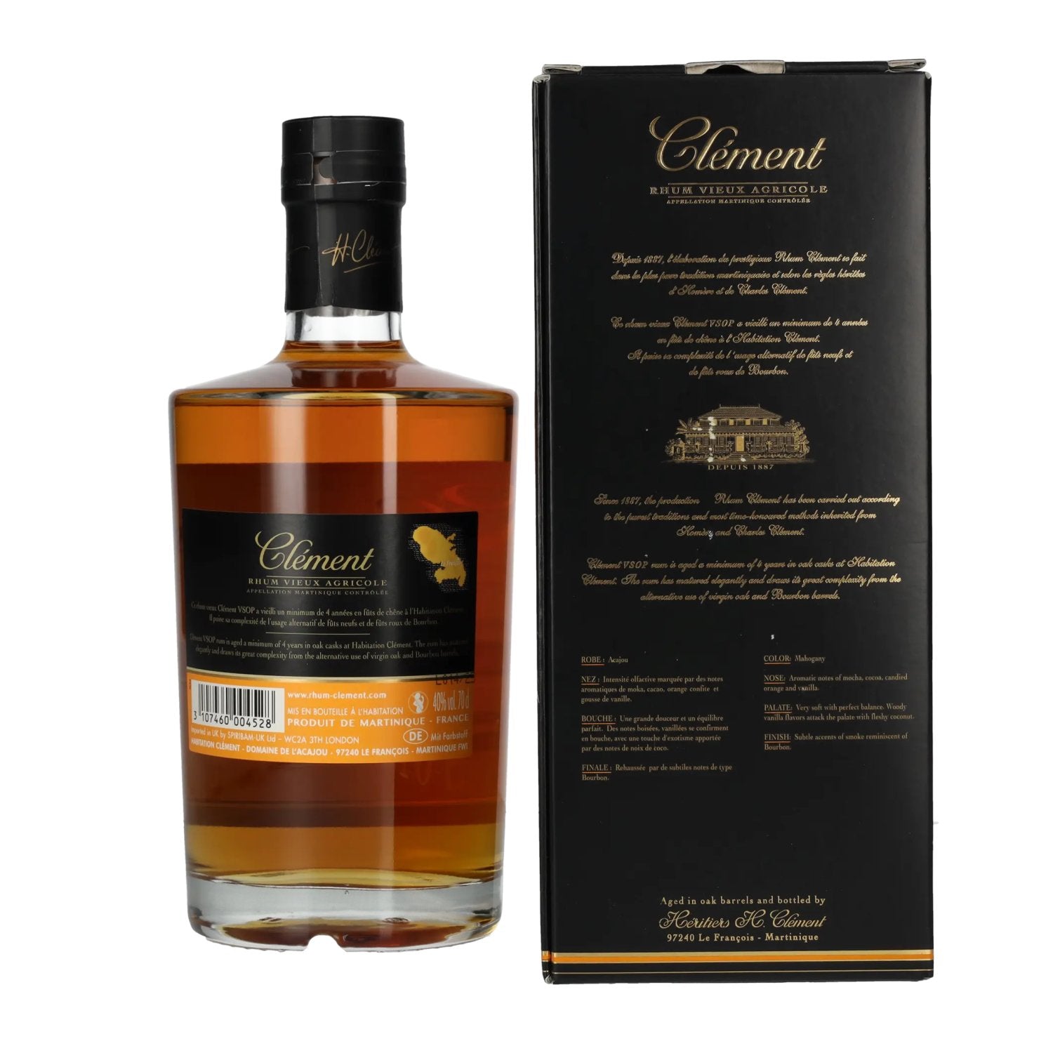Clément Old Agricole Rum V.S.O.P. AGED IN OAK CASKS 40% Vol. 0.7l in gift box