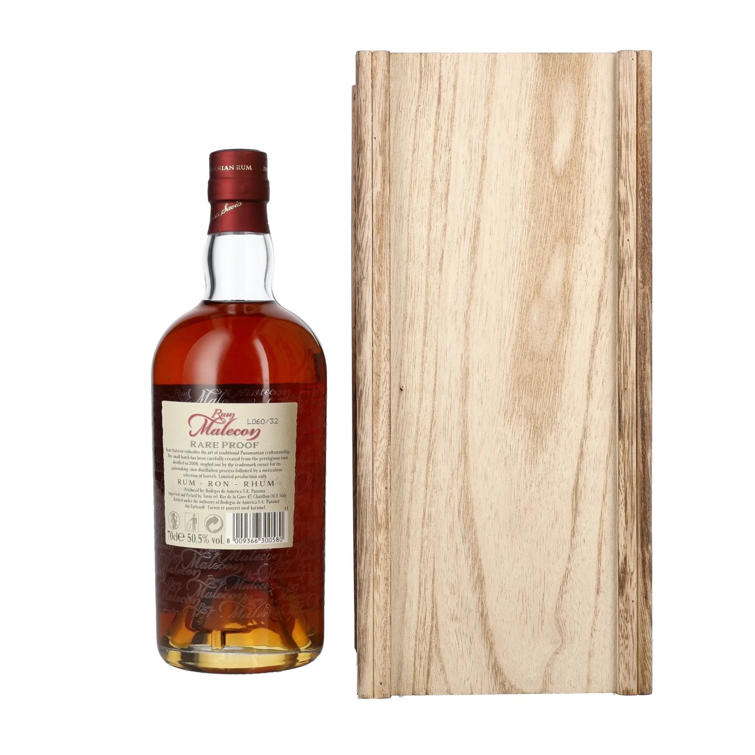 Rum Malecon Añejo 13 Years RARE PROOF 2006 50.5% Vol. 0.7l in wooden box