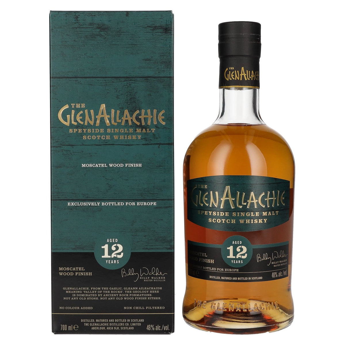 The GlenAllachie 12 Years Old MOSCATEL WOOD FINISH 48% Vol. 0.7l in Gift Box