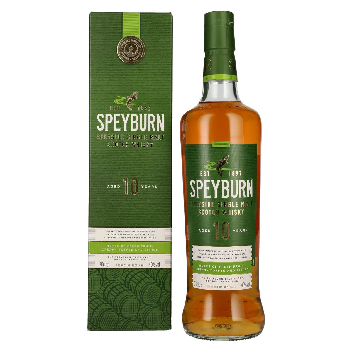 Speyburn 10 Years Old Speyside Single Malt Scotch Whisky 40% Vol. 0.7l in Gift Box