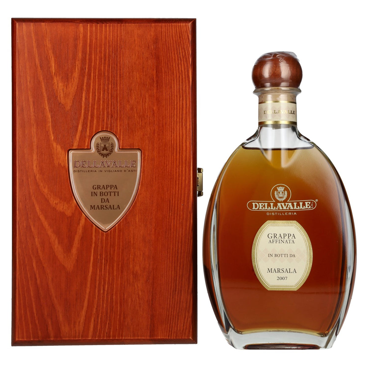 Dellavalle Grappa Aged in Marsala Casks 2007 42% ABV 0.7l in a wooden box