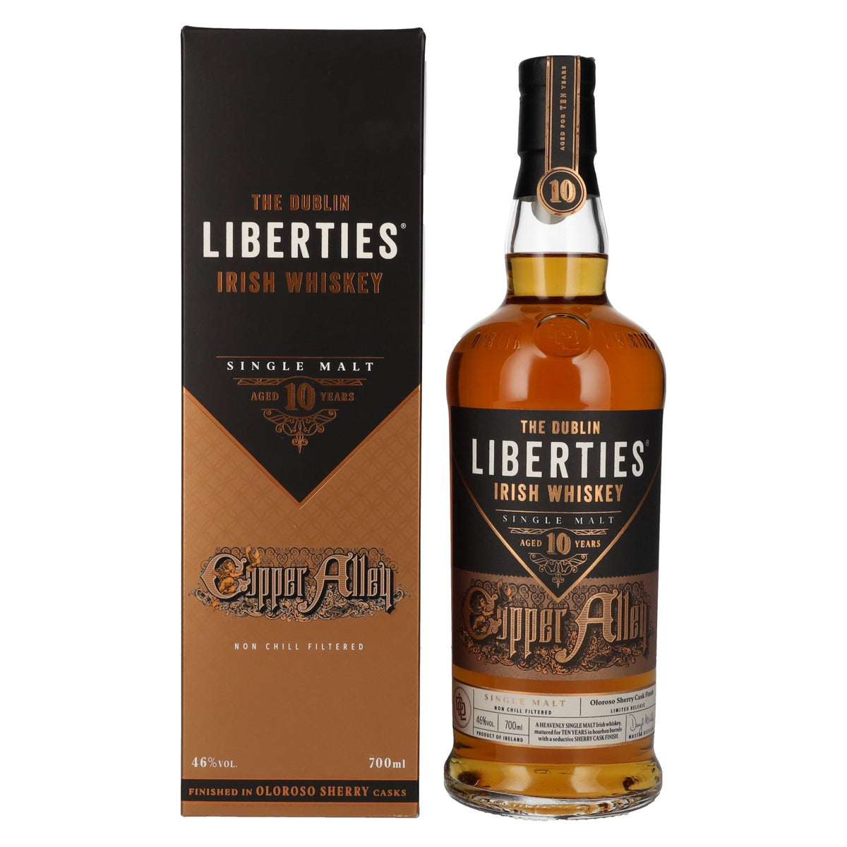 The Dublin LIBERTIES Copper Alley 10 Years Old Oloroso Sherry Cask Finish 46% Vol. 0.7L in Gift Box