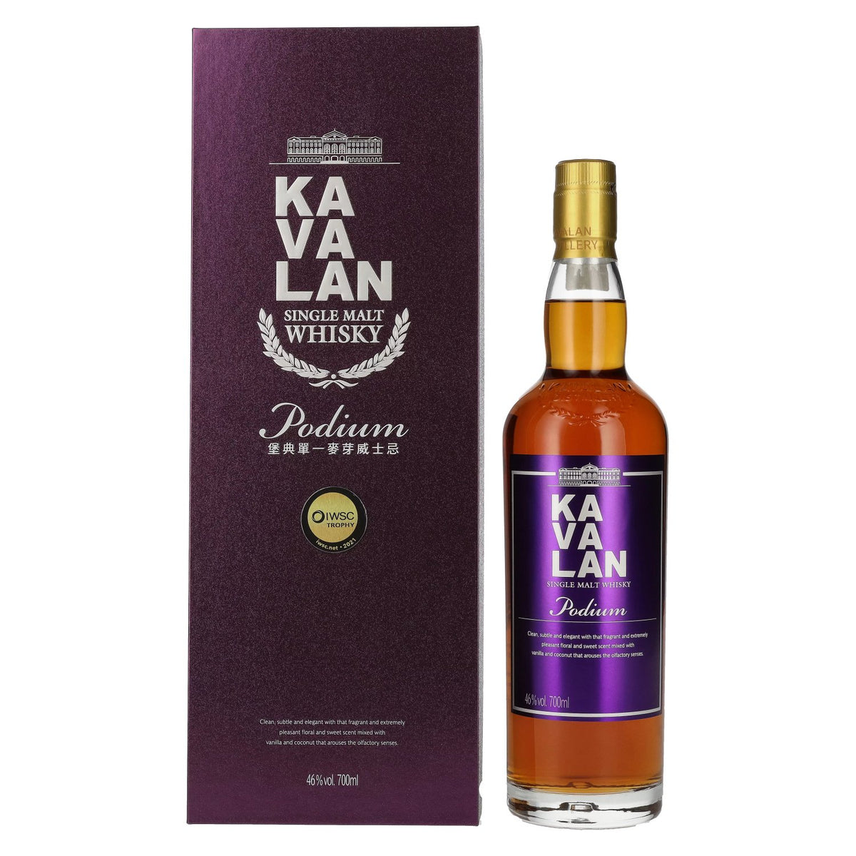 Kavalan PODIUM Single Malt Whisky 46% Vol. 0.7L in Gift Box