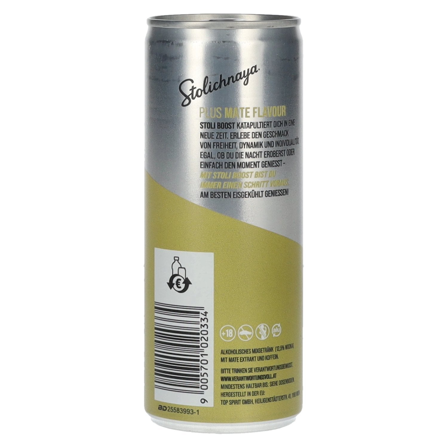 Stolichnaya Boost Plus MATE Flavour 5% Vol. 0,25l Dose Pfand