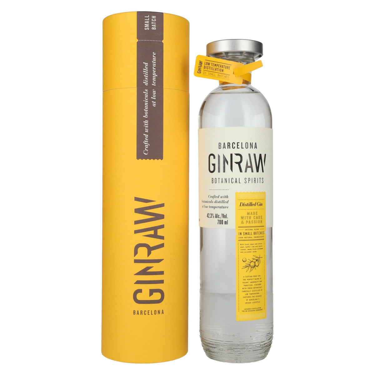 Ginraw Distilled Gin 42.3% ABV, 0.7l in a gift box