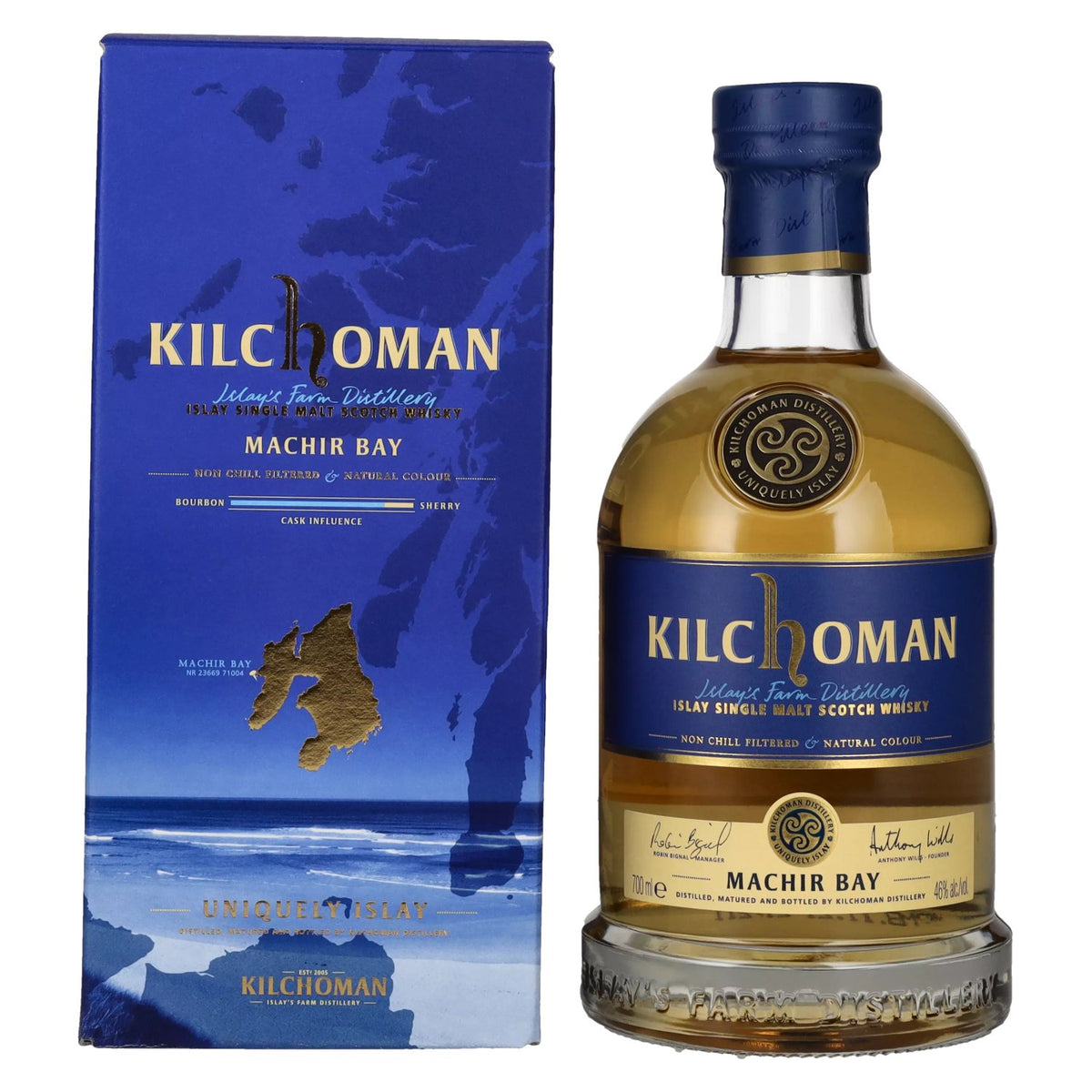 Kilchoman MACHIR BAY Islay Single Malt Scotch Whisky 46% Vol. 0.7L in gift box
