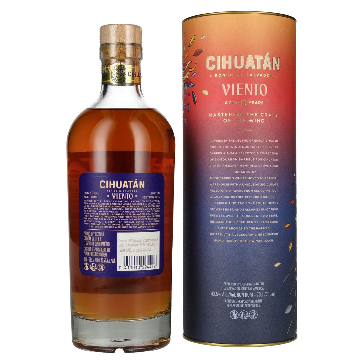 Cihuatán VIENTO Rum Limited Edition 43.5% Vol. 0.7l in gift box