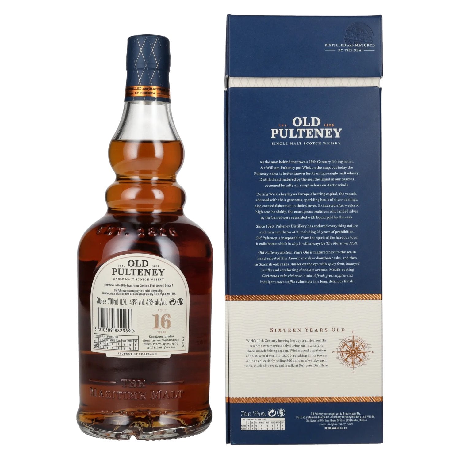Old Pulteney 16 Years Old Single Malt TRAVELLER'S EXCLUSIVE 43% Vol. 0,7l in Geschenkbox