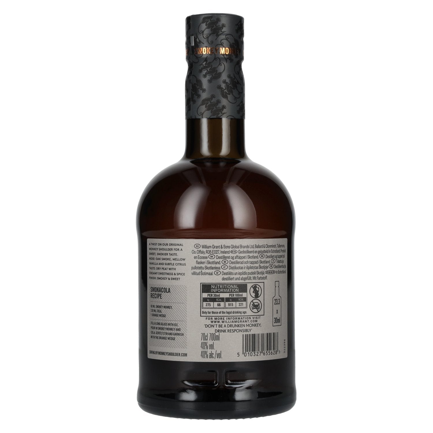 Monkey Shoulder SMOKEY MONKEY Blended Malt BATCH 9 40% Vol. 0.7l