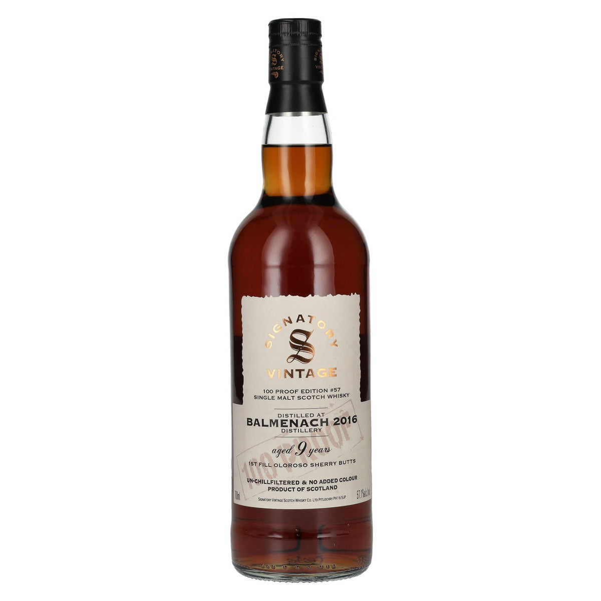 Signatory Vintage 100 Proof Edition BALMENACH 9 Years Old Single Malt #57 2016 57.1% Vol. 0.7l