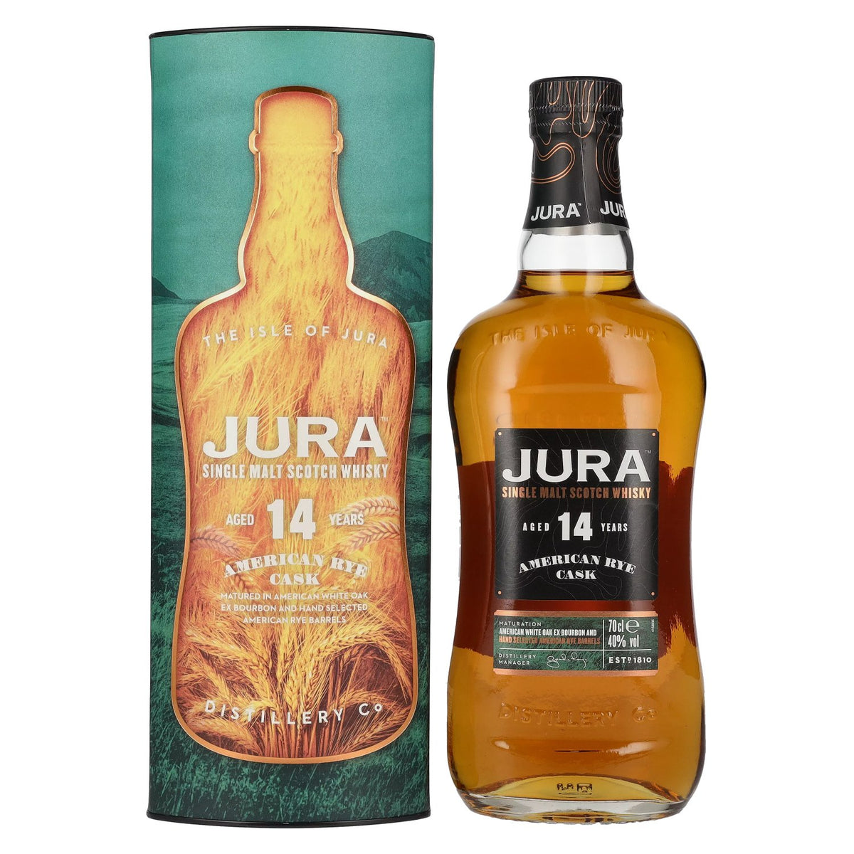 Jura 14 Years Old American Rye Cask Single Malt Scotch Whisky 40% Vol. 0.7l in Gift Box
