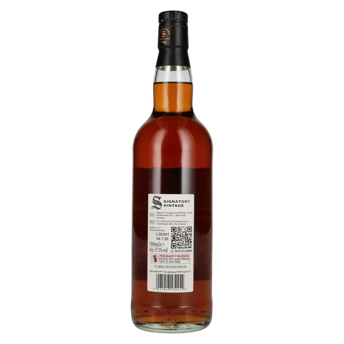 Signatory Vintage 100 Proof Edition SPEYSIDE (M) 18 Years Old Single Malt #17 2008 57,1% Vol. 0,7l