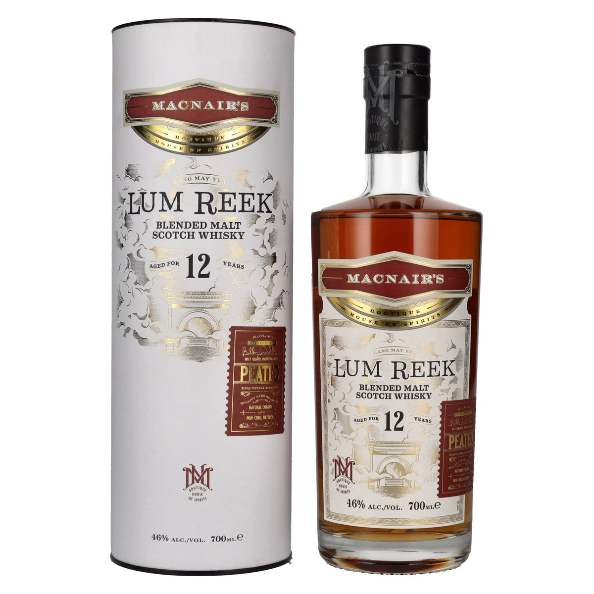 MacNair's Lum Reek 12 Years Old PEATED 46% Vol. 0.7l in gift box