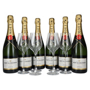Moët & Chandon Champagne IMPÉRIAL Brut 12,5% Vol. 6x0,75l in Geschenkbox mit 6 Gläsern