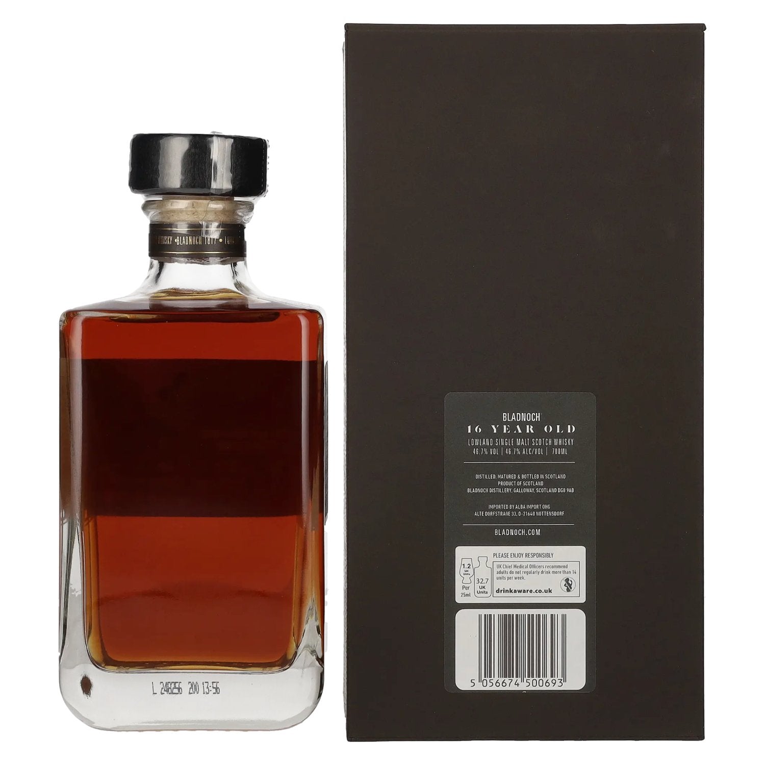 Bladnoch 16 Years Old Lowland Single Malt Oloroso Sherry Cask 46.7% Vol. 0.7L in Gift Box