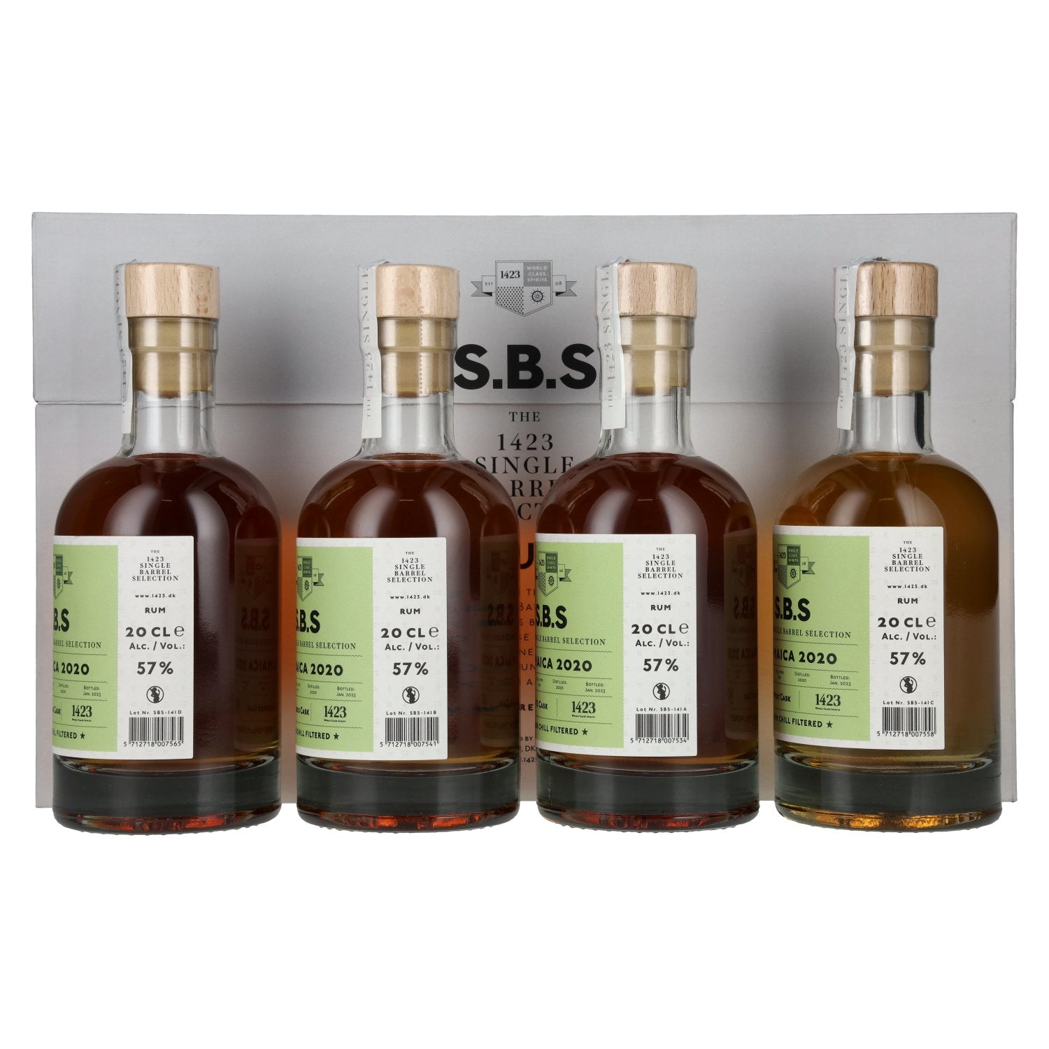 1423 S.B.S JAMAICA Experimental Cask Series 2020 57% Vol. 4x0,2l in Geschenkbox