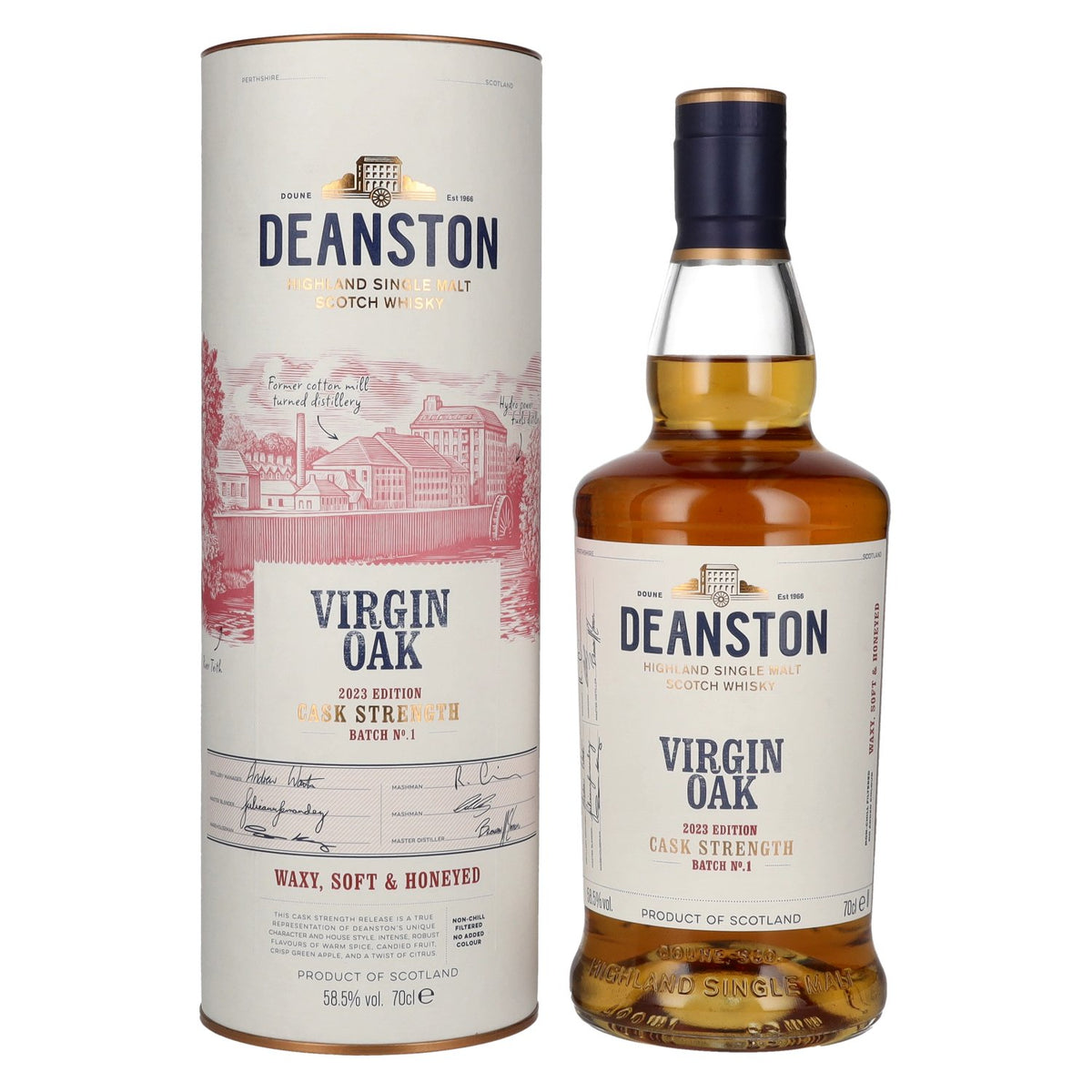 Deanston VIRGIN OAK Highland Single Malt Cask Strength Batch No. 1 2023 Edition 58.5% Vol. 0.7L in Gift Box