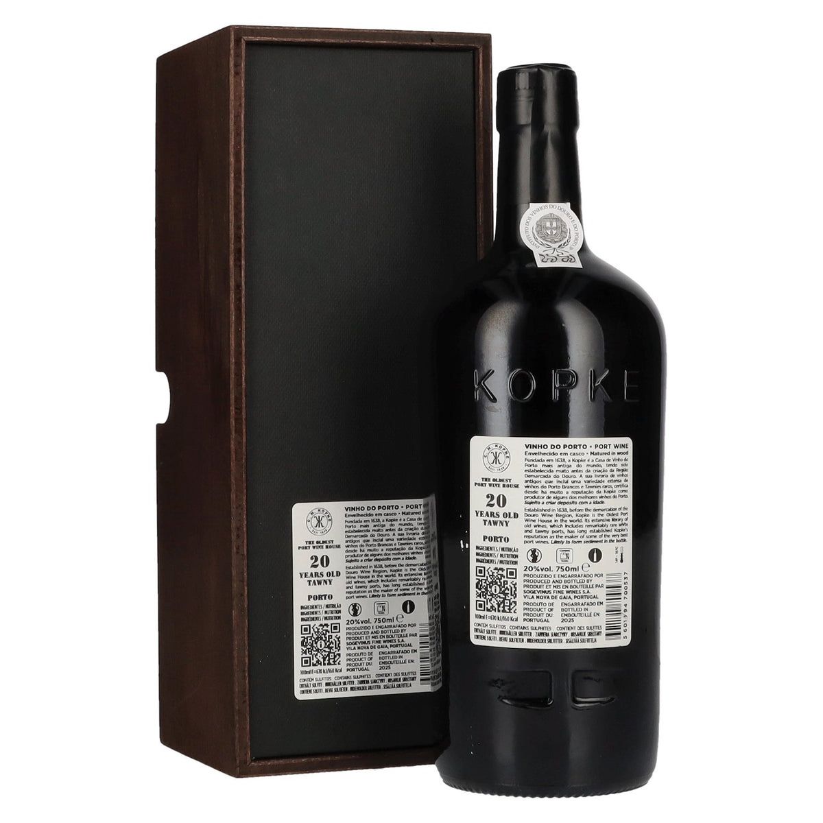 Kopke 20 Years Old TAWNY Port 20% ABV 0.75 l in a wooden box