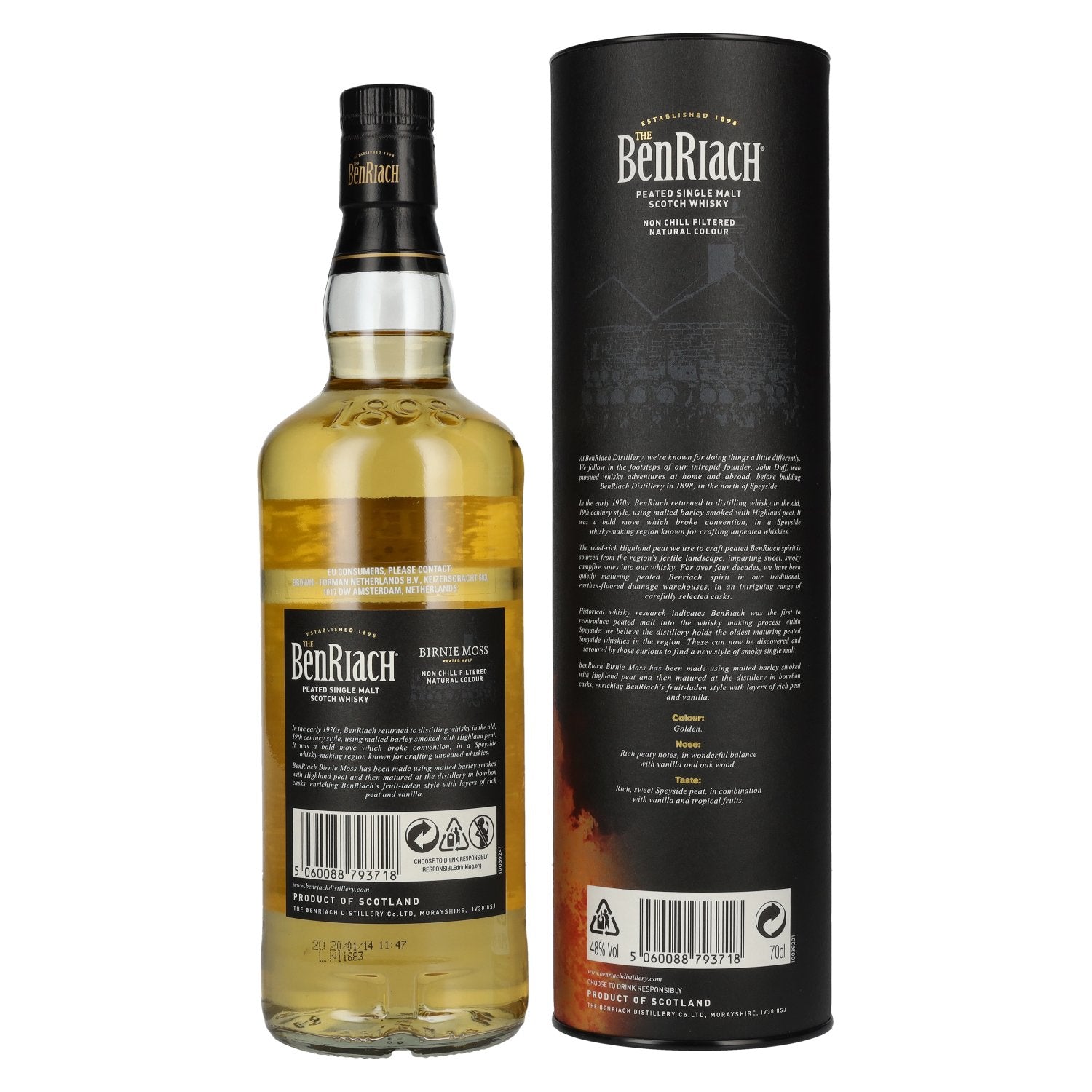 The BenRiach Birnie Moss Peated Malt 48% Vol. 0,7l in Geschenkbox
