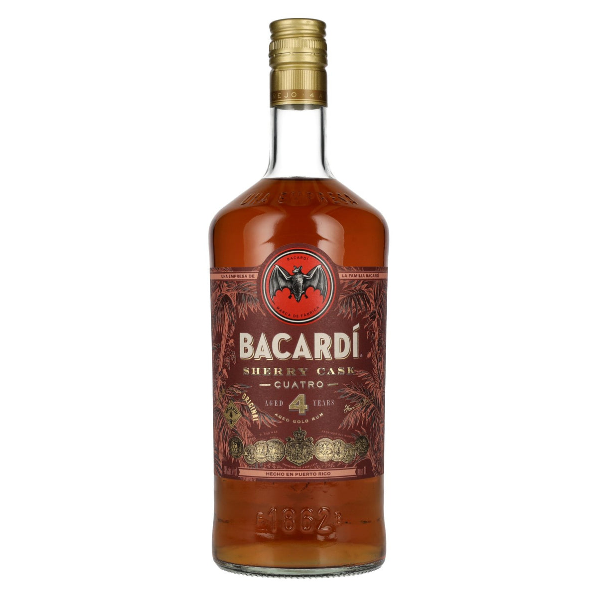 Bacardi 4 Years Old SHERRY CASK CUATRO Gold Rum 40% Vol. 1l
