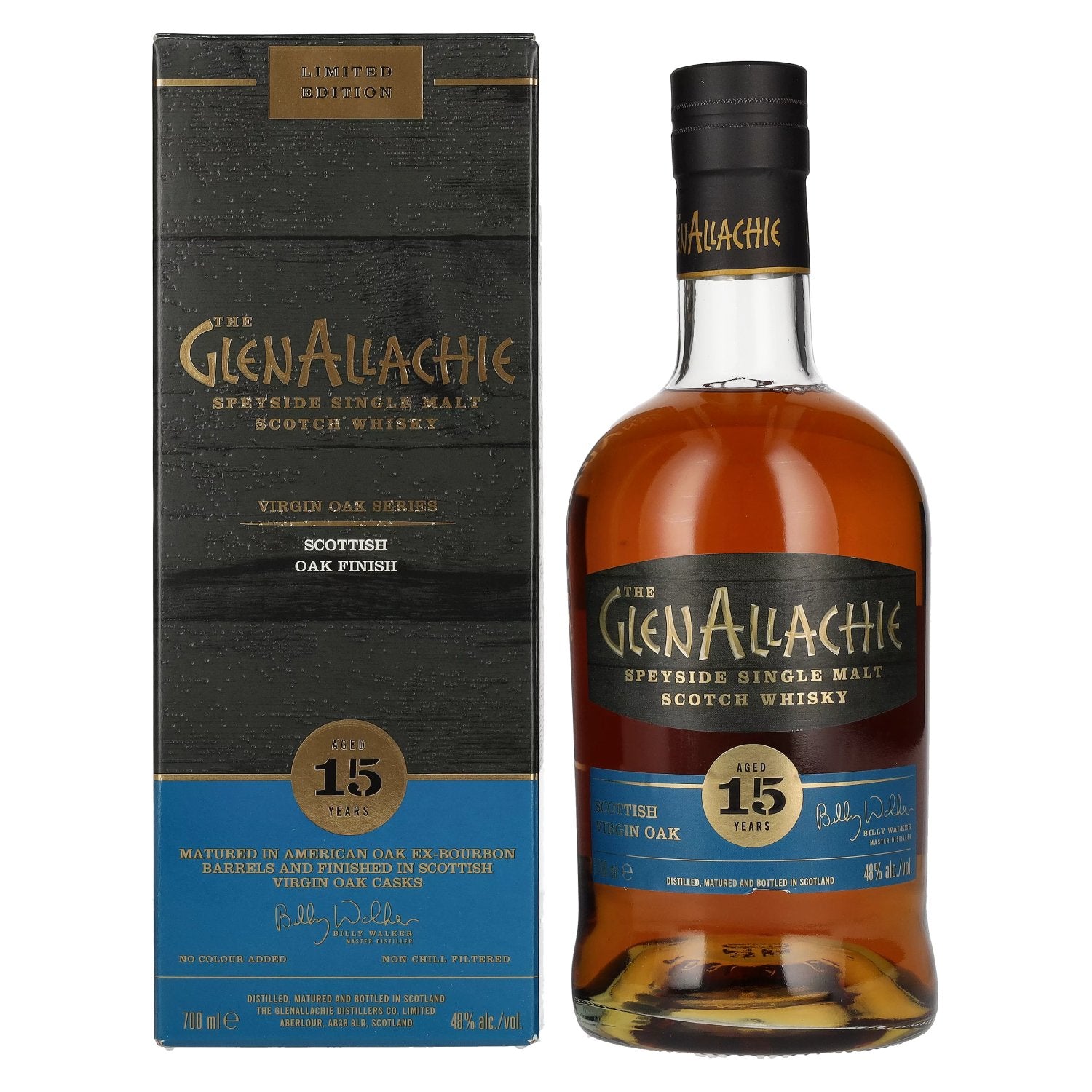 The GlenAllachie 15 Years Old SCOTTISH VIRGIN OAK 48% Vol. 0.7l in gift box