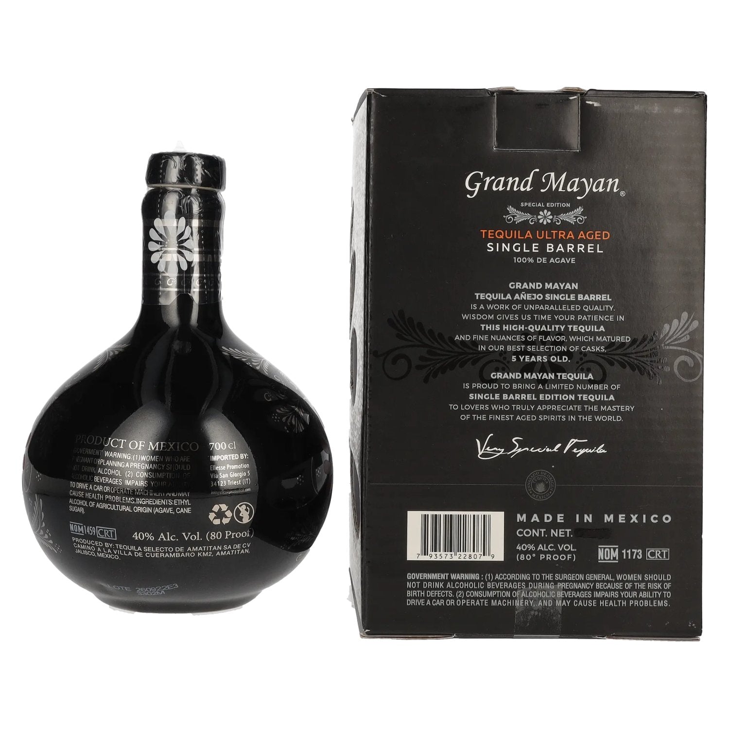 Grand Mayan ULTRA AGED Single Barrel Tequila 100% Agave 40% Vol. 0.7l in gift box