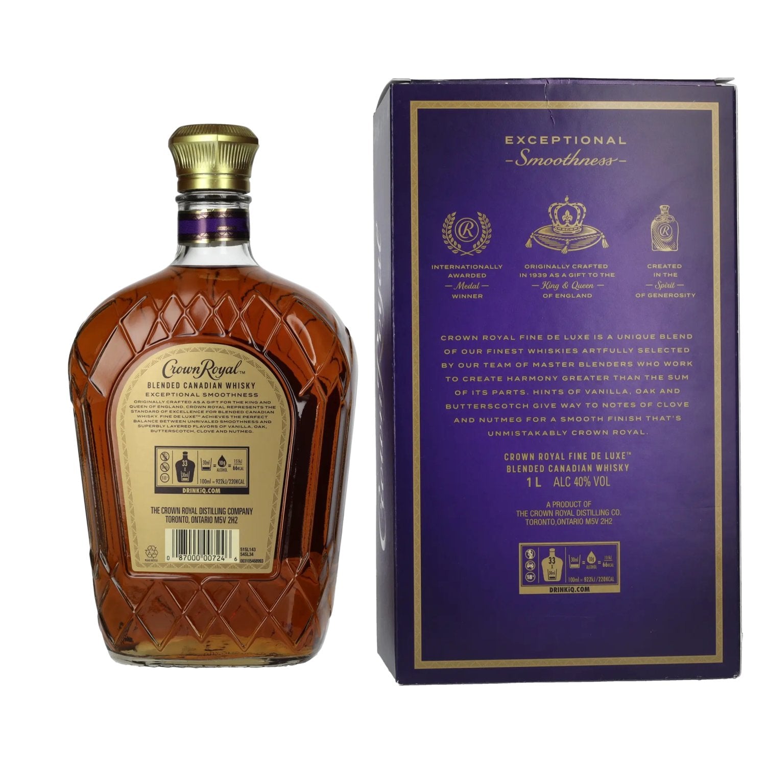 Crown Royal Fine De Luxe Blended Canadian Whisky 40% Vol. 1l in Geschenkbox